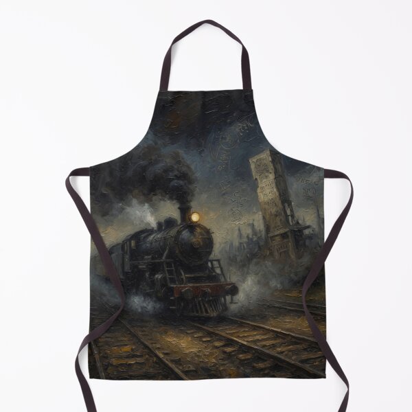 Item preview, Mysterious Steam Train at Night Oil Painting designed and sold by Pioneer Spirit Market.