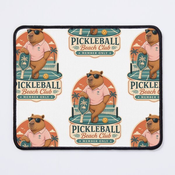 Item preview, Funny Capybara Pickleball Beach Club Sticker designed and sold by mo-carnival.