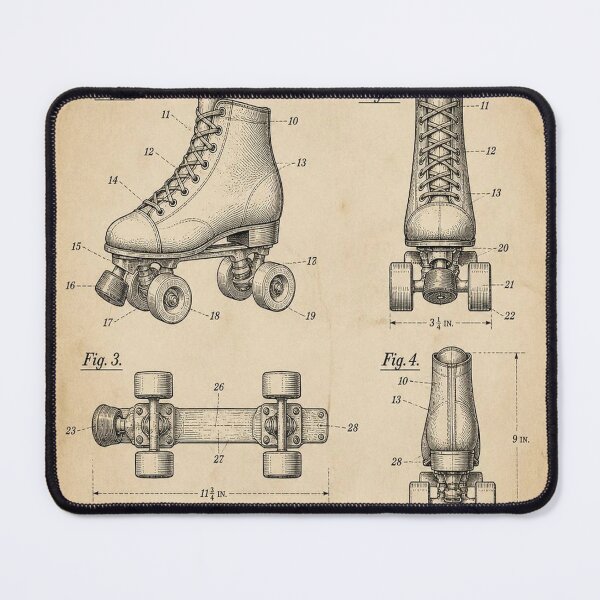 Item preview, Vintage Roller Skate Patent T-Shirt | Antique Blueprint Engineering Tee designed and sold by SunnyDesign82.