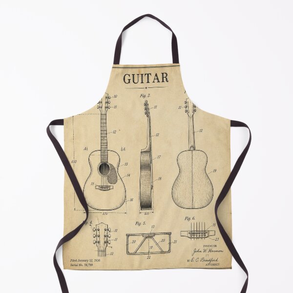 Item preview, Vintage Guitar Patent T-Shirt | Antique Blueprint Engineering Tee designed and sold by SunnyDesign82.