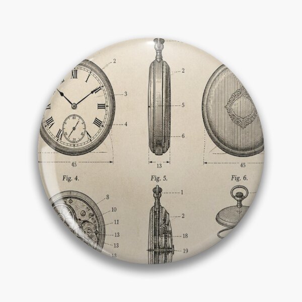 Item preview, Vintage Pocket Watch Patent T-Shirt | Antique Blueprint Engineering Tee designed and sold by SunnyDesign82.
