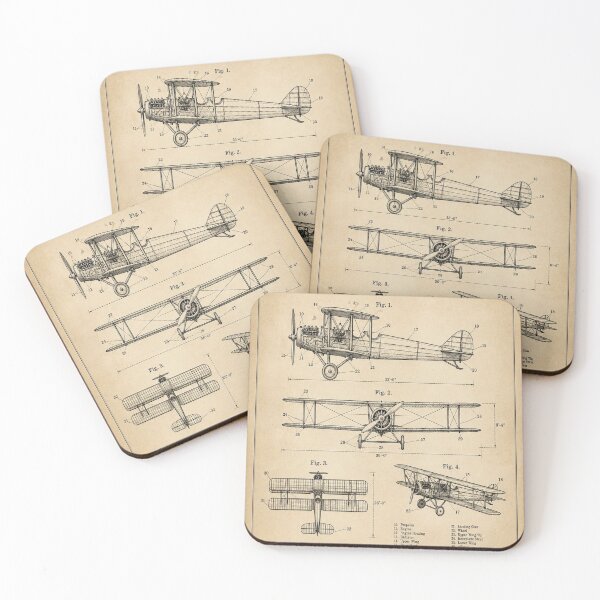 Artikelvorschau, Vintage Airplane Patent T-Shirt | Antique Blueprint Engineering Tee entworfen und verkauft von SunnyDesign82.