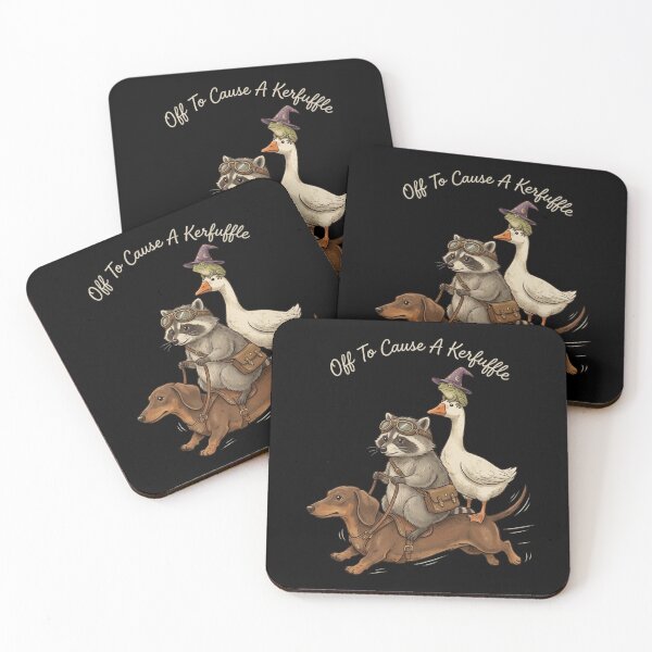 Item preview, Off To Cause A Kerfuffle T-Shirt, Funny Animal Adventure Gift, Raccoon Duck Frog Graphic Tee, Whimsical Cottagecore Shirt designed and sold by Trendably.