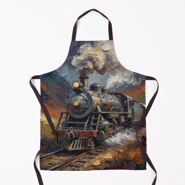 Item preview, Steam Locomotive in Dramatic Landscape Oil Painting designed and sold by Pioneer Spirit Market.