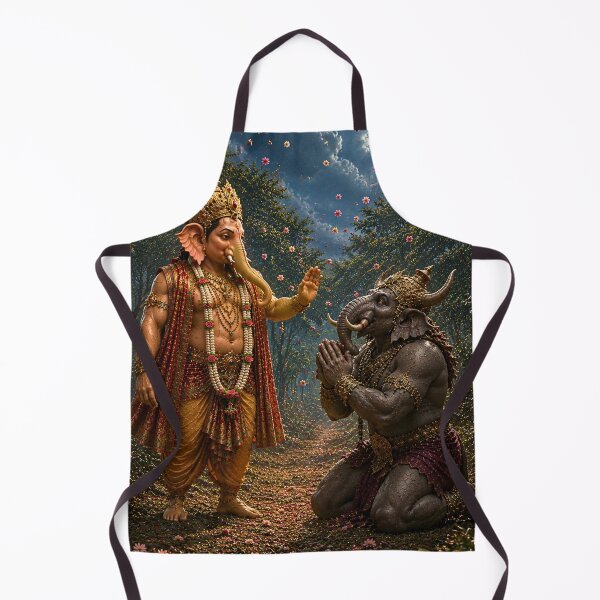 Item preview, Lord Ganesha Defeats Gajamukhasura Series – From Pride to Devotion. The Demon Surrenders. designed and sold by Homyar.