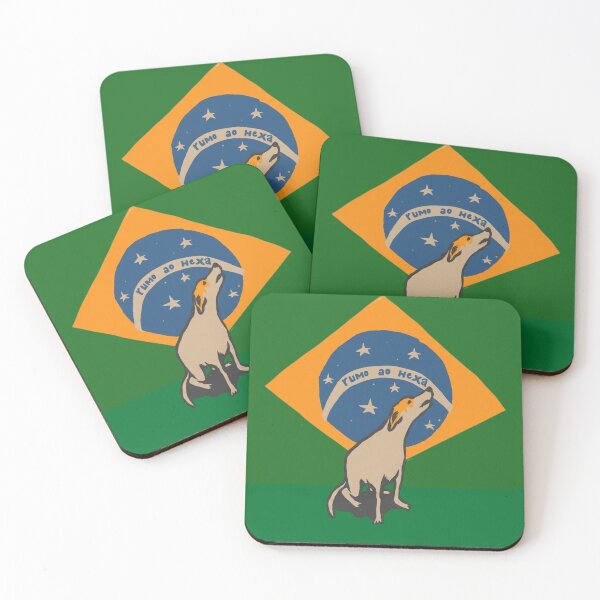 Item preview, Vira-Lata Caramelo Brazil Flag Rumo ao Hexa Meme designed and sold by DanniJordan.