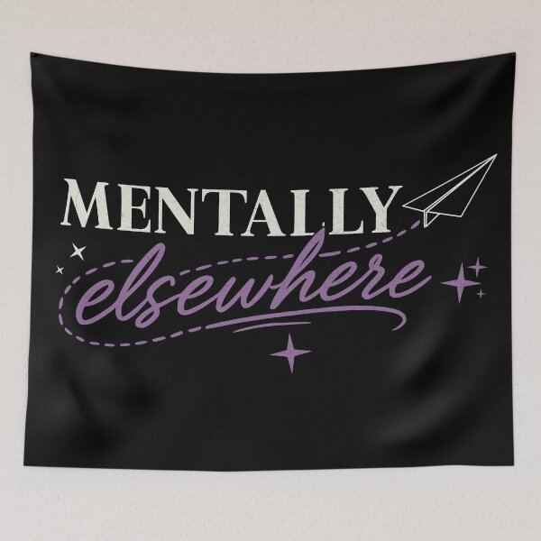 Item preview, Mentally Elsewhere | Funny Introvert & Overthinking Vintage Graphic designed and sold by 1timelab.