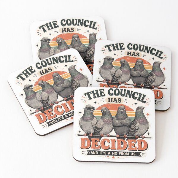 Item preview, The Council Has Decided | Funny Pigeon Meme | Vintage Retro Bird Graphic designed and sold by lukes designs.