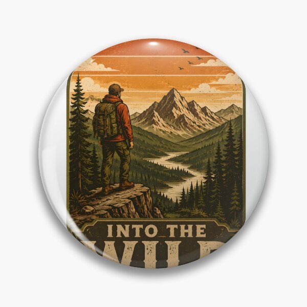 Item preview, Into The Wild Vintage Hiking Emblem designed and sold by AVINN-SENPAI.
