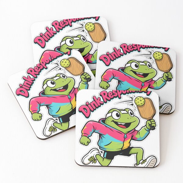 Item preview, Dink Responsibly Retro Frog Pickleball Sticker designed and sold by mo-carnival.