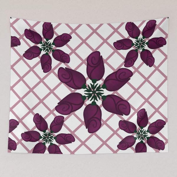 Item preview, Dark Purple Rose Pattern — Elegant Plum Floral Lattice Botanical Gift Design designed and sold by HopeAndHustle.