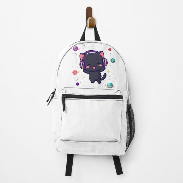 Item preview, Cute Galaxy Gamer Cat Kawaii Sticker | Black Kitten with RGB Headphones designed and sold by Stylestickers55.