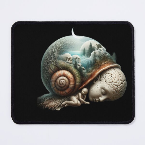 Item preview, Dream of the Undergrove – Sleeping Snail and Skulls designed and sold by LujziWorld.