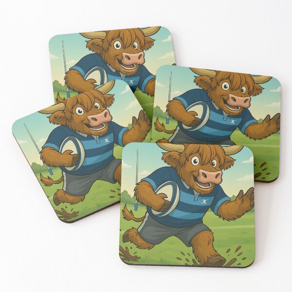 Item preview, Bishop Auckland RFU - Highland cow cartoon designed and sold by Bigkite.