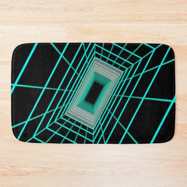 Item preview, Cyan Rectangular Wireframe Tunnel with Cells designed and sold by Electric Shock!! Design.