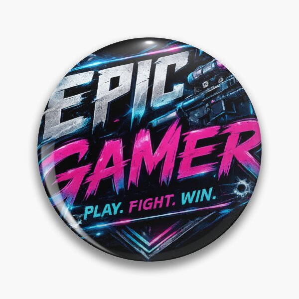 Item preview, Epic Gamer Logo | Neon Gaming Slogan Design | Play Fight Win Gamer Artwork designed and sold by Nusha Creations.