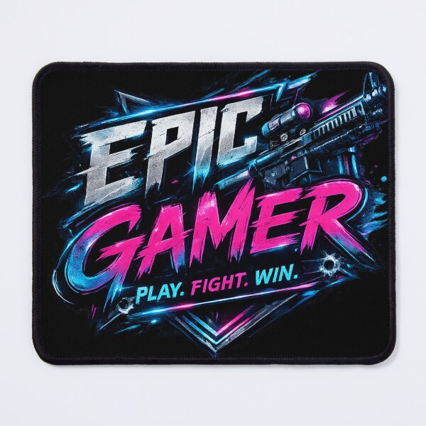 Item preview, Epic Gamer Logo | Neon Gaming Slogan Design | Play Fight Win Gamer Artwork designed and sold by Nusha Creations.