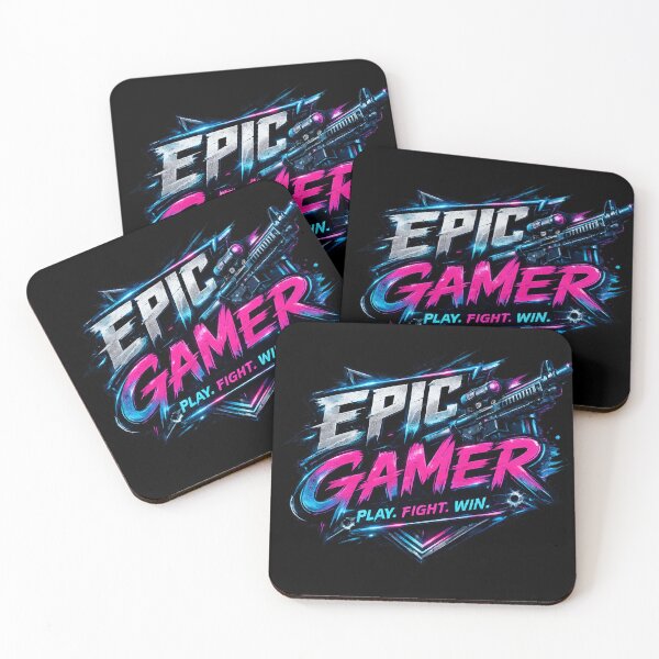 Item preview, Epic Gamer Logo | Neon Gaming Slogan Design | Play Fight Win Gamer Artwork designed and sold by Nusha Creations.