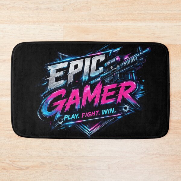 Item preview, Epic Gamer Logo | Neon Gaming Slogan Design | Play Fight Win Gamer Artwork designed and sold by Nusha Creations.