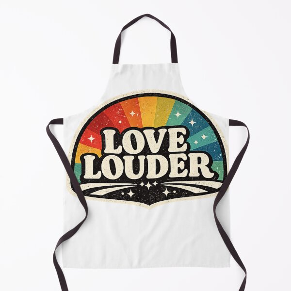 Item preview, Love Louder Retro Rainbow Badge designed and sold by BagFactoryUK.