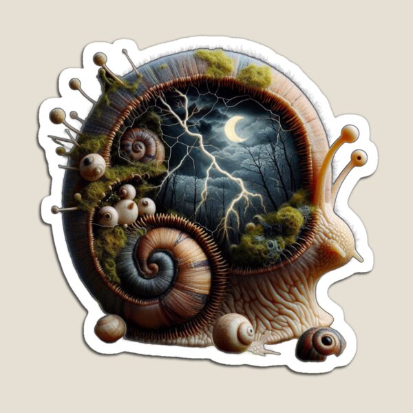 Item preview, Storm in the Shell – Lightning Snail and Forest Mindscape designed and sold by LujziWorld.