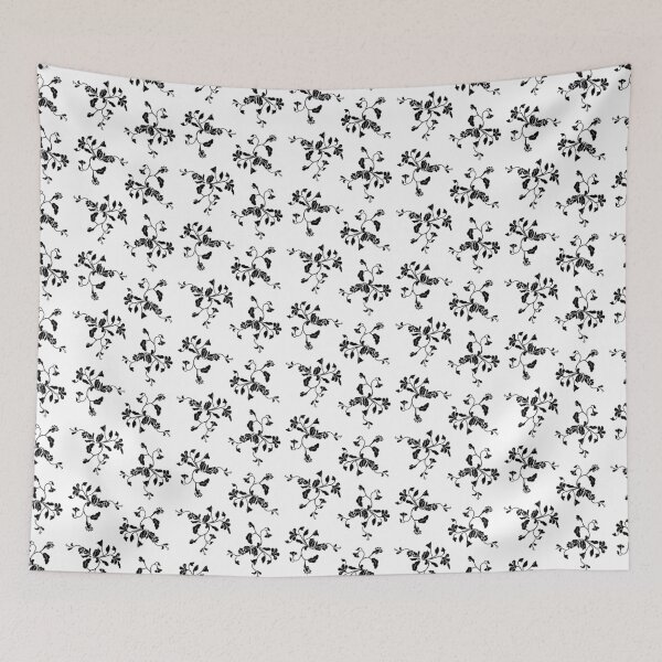 Item preview, Minimalist Black Wildflower Silhouette Pattern designed and sold by rawpetal.