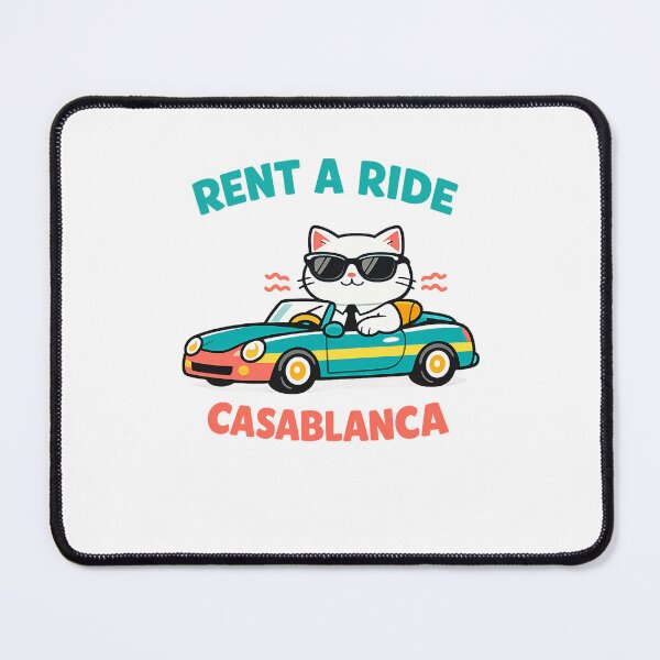 Item preview, Funny Car Rental Cat Casablanca Graphic Design designed and sold by MIROUZ2000.