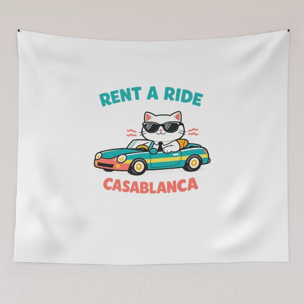 Item preview, Funny Car Rental Cat Casablanca Graphic Design designed and sold by MIROUZ2000.