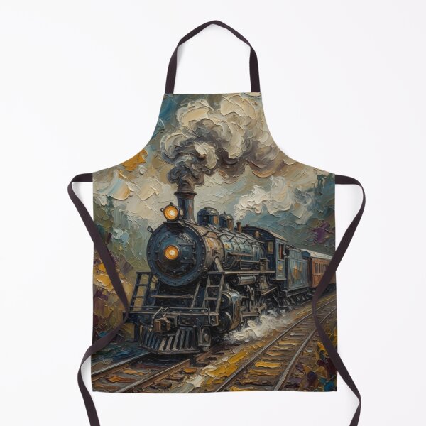 Item preview, Steam Locomotive in Dramatic Landscape Oil Painting designed and sold by Pioneer Spirit Market.