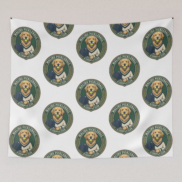Item preview, Malibu Pickleball and Country Club Golden Retriever designed and sold by mo-carnival.