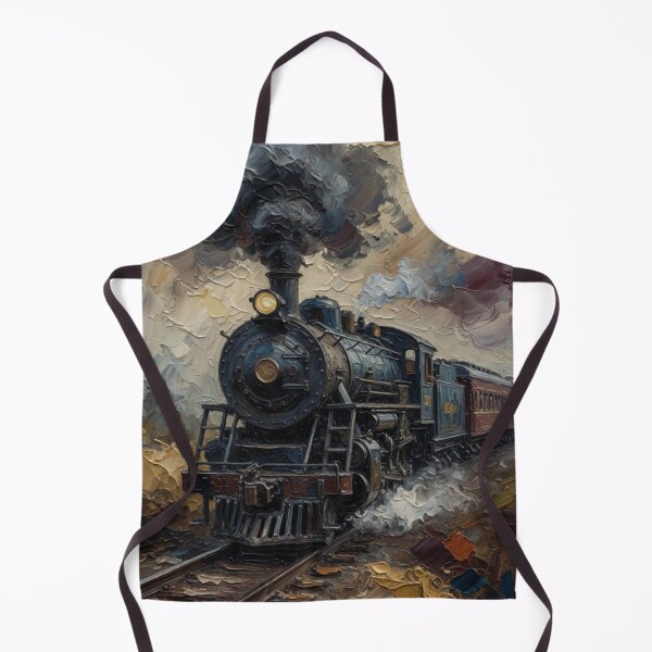 Item preview, Steam Locomotive in Dramatic Landscape Oil Painting designed and sold by Pioneer Spirit Market.