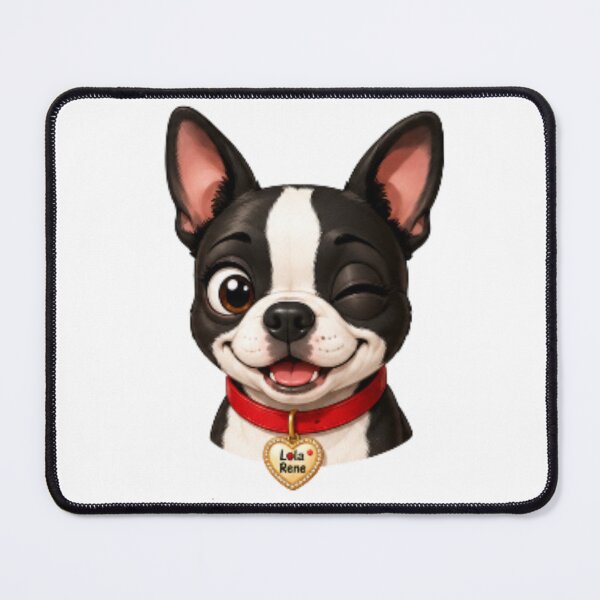 Item preview, Boston Terrier animated cartoon characters cute puppy designed and sold by LolaReneMerch.