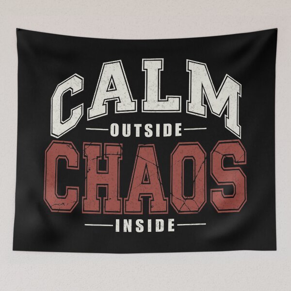 Item preview, Calm Outside Chaos Inside | Anxiety Humor Vintage Distressed Graphic designed and sold by 1timelab.