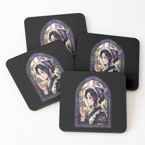 Item preview, Shinobu Kocho Demon Slayer Butterfly Maid Stained Glass Window Portrait designed and sold by mildaclairmo.