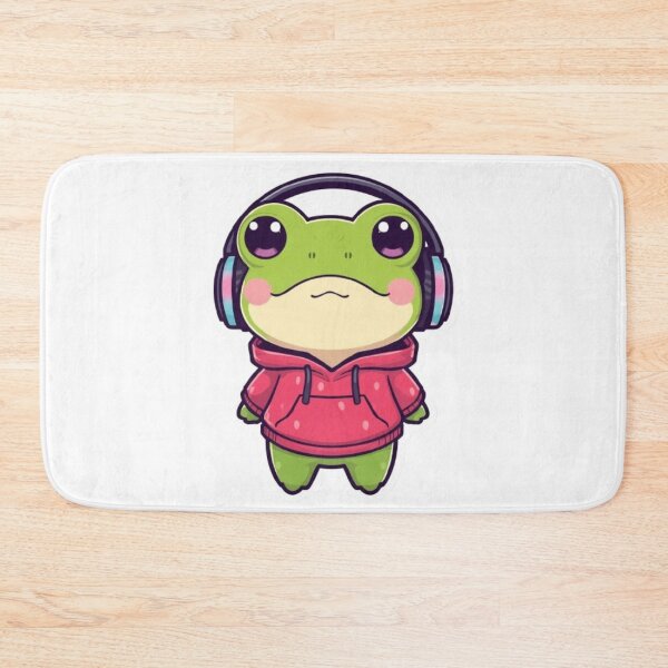 Item preview, Cute Strawberry Gamer Frog Kawaii Sticker | Adorable Frog with RGB Headphones designed and sold by Stylestickers55.