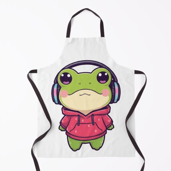 Item preview, Cute Strawberry Gamer Frog Kawaii Sticker | Adorable Frog with RGB Headphones designed and sold by Stylestickers55.