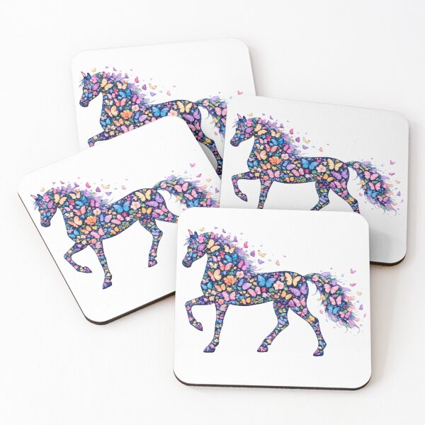 Item preview, Floral Horse with Colorful Butterflies designed and sold by OTSC.