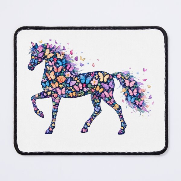 Item preview, Floral Horse with Colorful Butterflies designed and sold by OTSC.