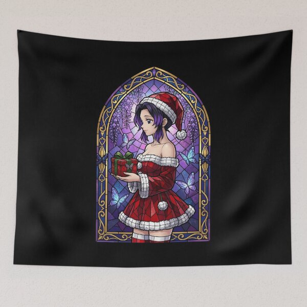 Item preview, Shinobu Kocho Demon Slayer Christmas Stained Glass Gift Portrait designed and sold by mildaclairmo.