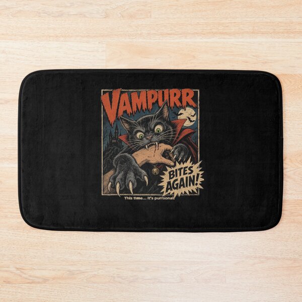 Item preview, Vampurr Bites Again! Funny Vampire Cat Halloween Horror designed and sold by clothesy7.