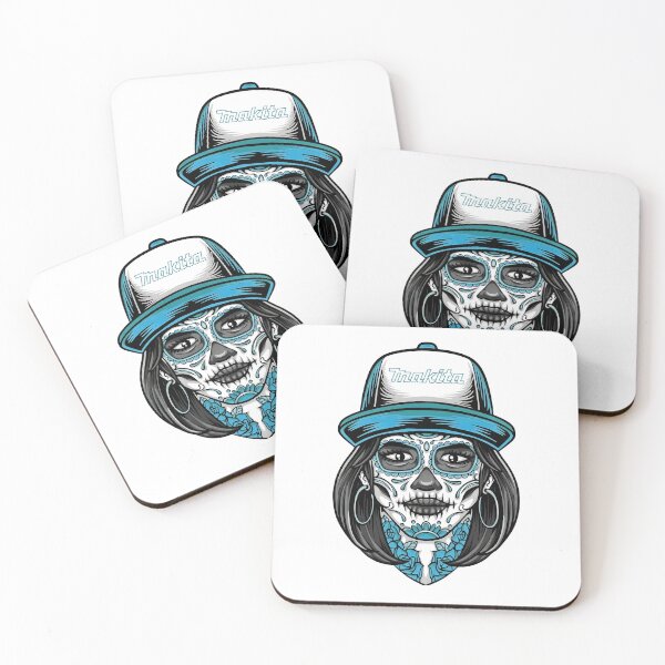 Item preview, Calavera Makitaa Sugar Skull Girl Trucker designed and sold by TailAndKiln.