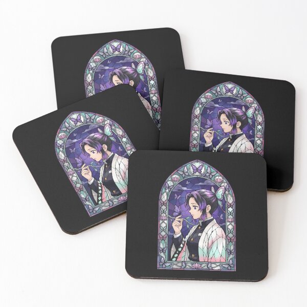 Item preview, Shinobu Kocho Demon Slayer Moonlit Butterfly Garden Stained Glass designed and sold by mildaclairmo.