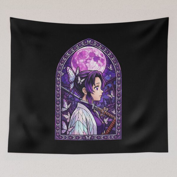 Item preview, Shinobu Kocho Demon Slayer Purple Moon Katana Stained Glass designed and sold by mildaclairmo.