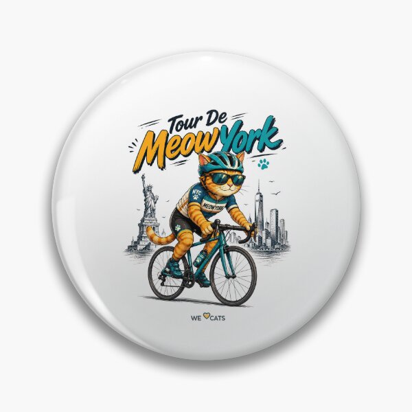 Item preview, Tour De MeowYork - Cute 'n' Funny Cycling Cat - Summer Sticker designed and sold by WeLoveCatss.