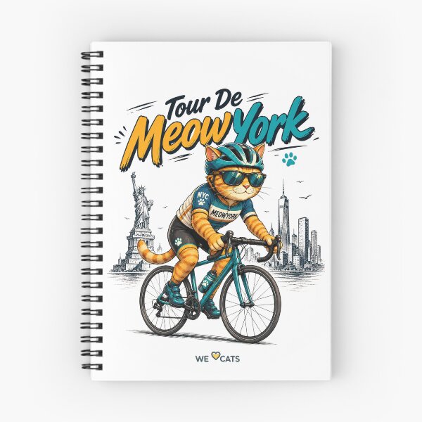 Item preview, Tour De MeowYork - Cute 'n' Funny Cycling Cat - Summer Sticker designed and sold by WeLoveCatss.