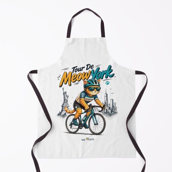 Item preview, Tour De MeowYork - Cute 'n' Funny Cycling Cat - Summer Sticker designed and sold by WeLoveCatss.