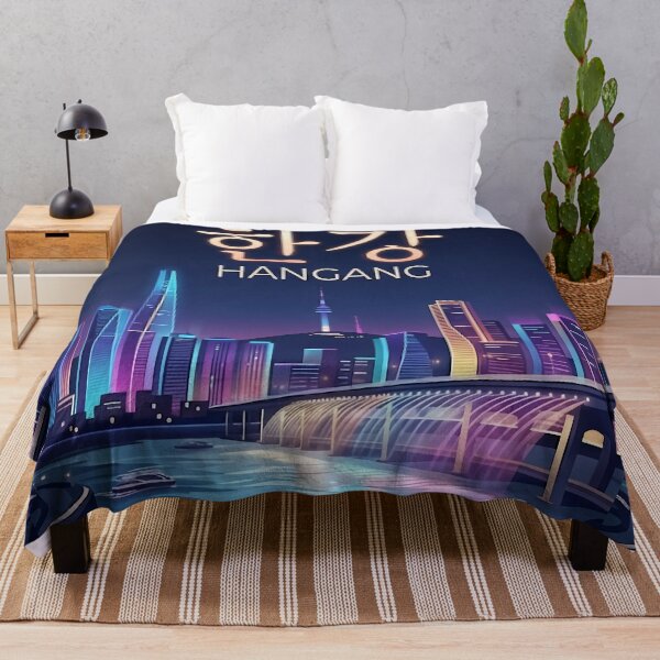 Item preview, ​Hangang River Seoul Night View - Minimalist Korean Cityscape Art Poster designed and sold by SOOstudio73.