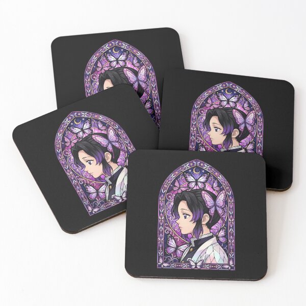 Item preview, Shinobu Kocho Demon Slayer Butterfly Moon Stained Glass designed and sold by mildaclairmo.