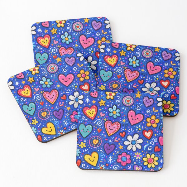 Item preview, Whimsical Heart & Flower Pattern - Bright Happy Doodle Design designed and sold by Ioanna-Studio.