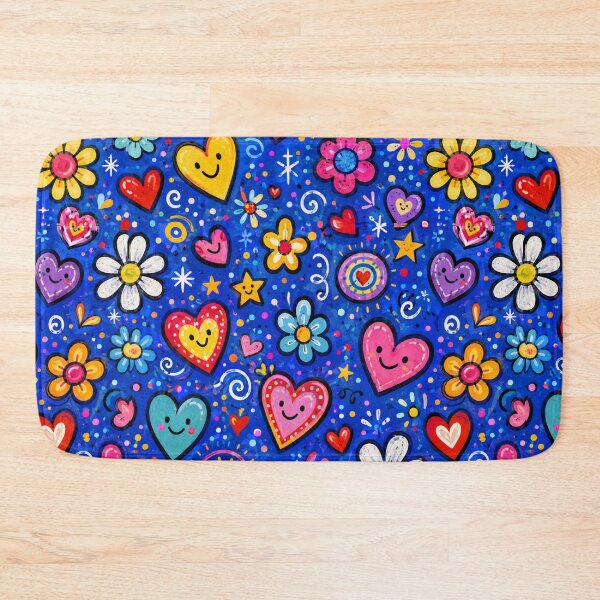 Item preview, Whimsical Heart & Flower Pattern - Bright Happy Doodle Design designed and sold by Ioanna-Studio.